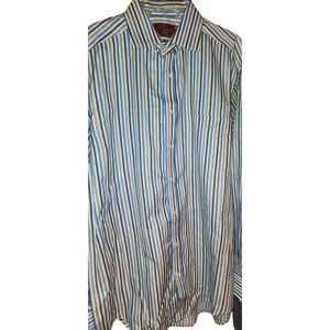 R.M Williams High End Western Wear Striped Large Premium Fabric Rodeo Cowboy Log